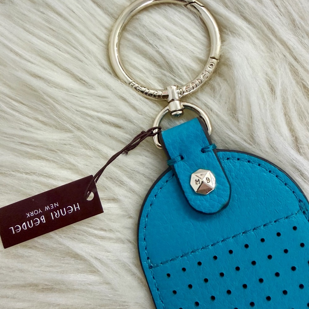 Henri Bendel Aqua Stripe Influencer Bag Charm - Picture 2 of 6